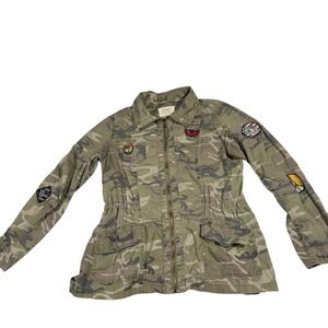 Ashley Utility Collection Camo Military Jacket Patchwork Y2K Women's L
